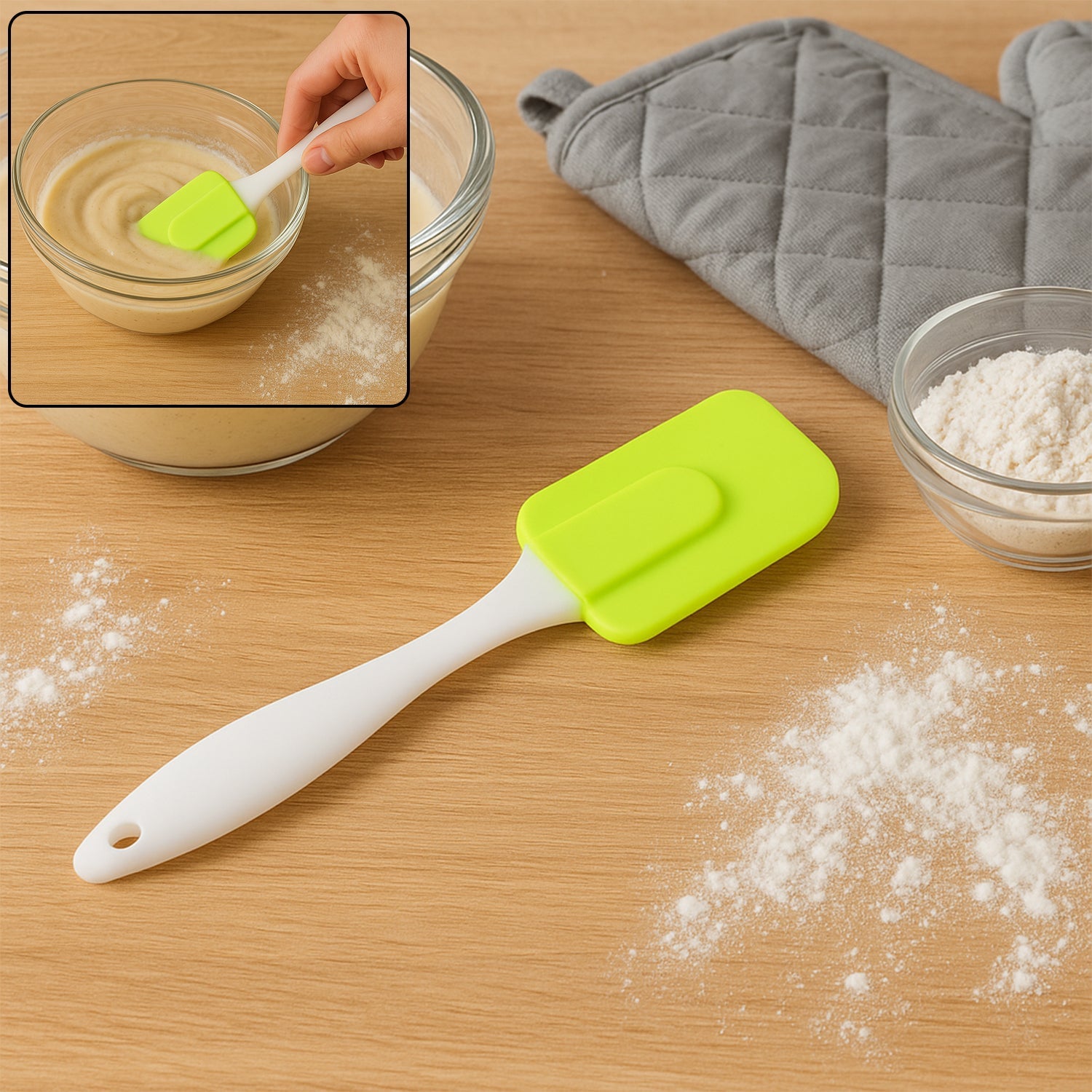 Silicone Cooking Spatula for Baking (1 Pc / 18 Cm / Mix Color) Silicone Cooking Spatula for Baking (1 Pc / 18 Cm / Mix Color)
